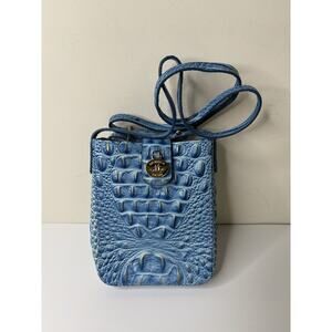 Brahmin Marley Melbourne Leather Crossbody Purse Blue Lagoon